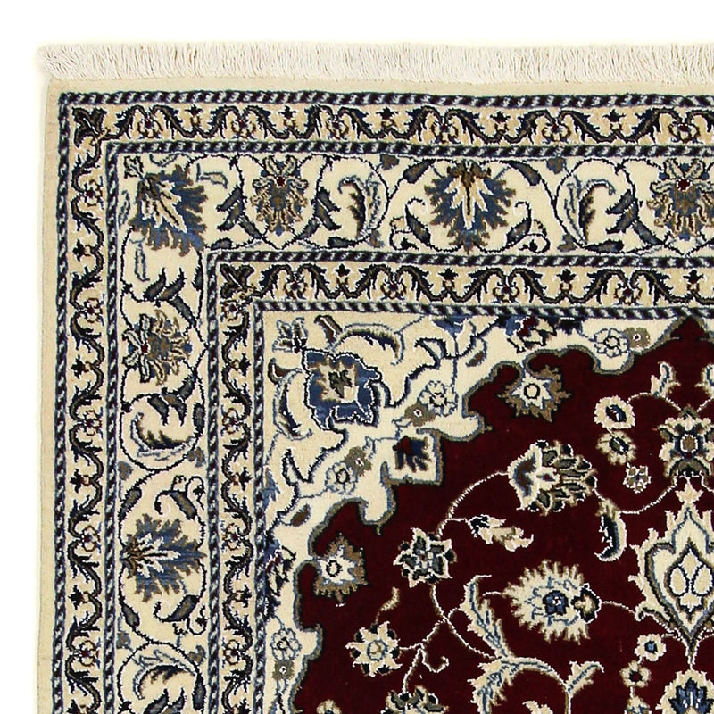 Tapis persan - Nain - 191 x 150 cm - rouge foncé