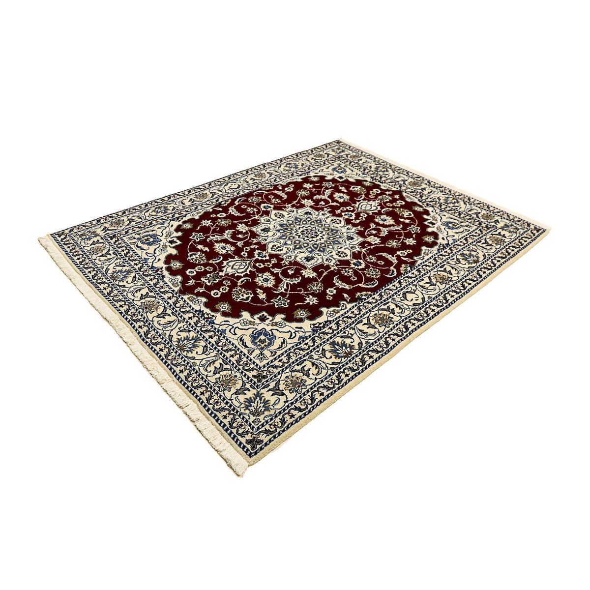 Tapis persan - Nain - 191 x 150 cm - rouge foncé