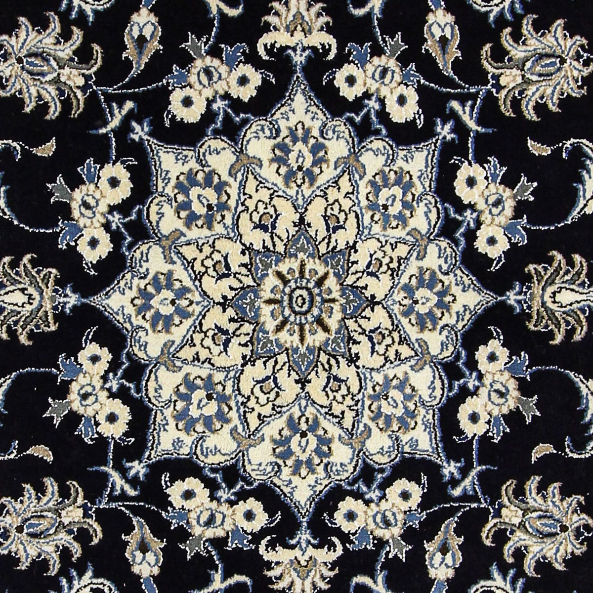 Tapis persan - Nain - 235 x 165 cm - bleu foncé
