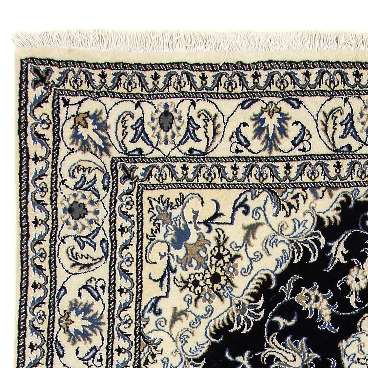 Tapis persan - Nain - 235 x 165 cm - bleu foncé