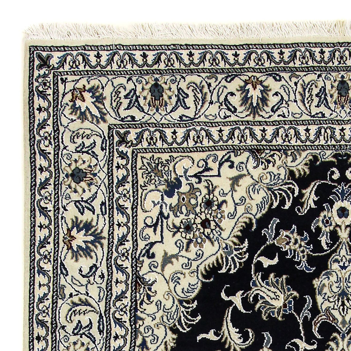 Tapis persan - Nain - 246 x 164 cm - bleu foncé
