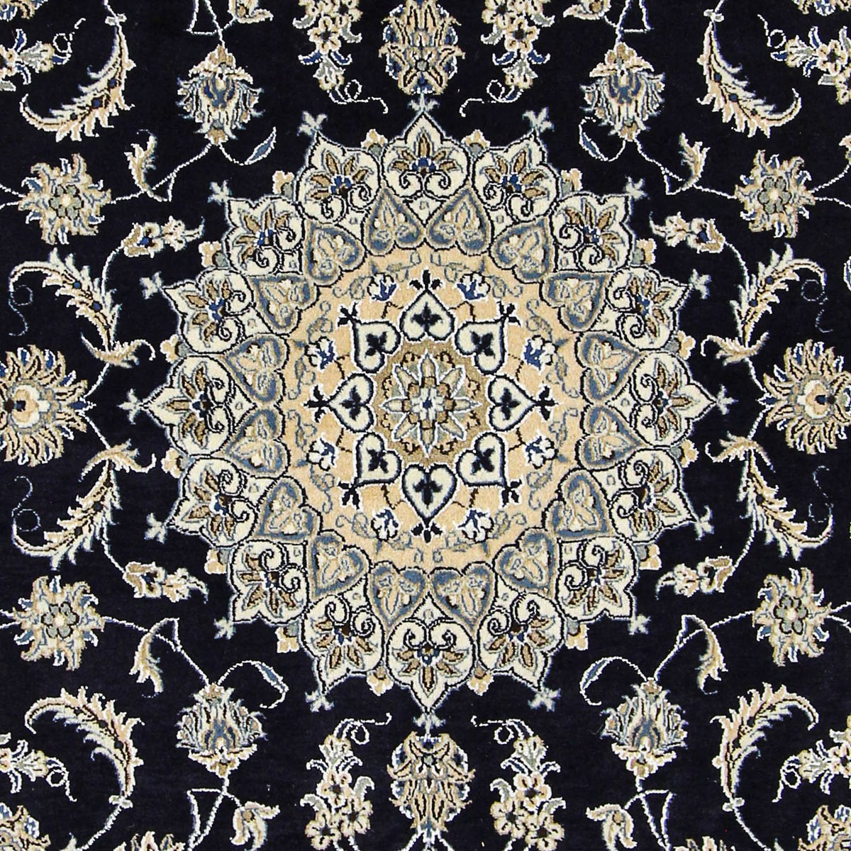 Tapis persan - Nain - 305 x 193 cm - bleu foncé