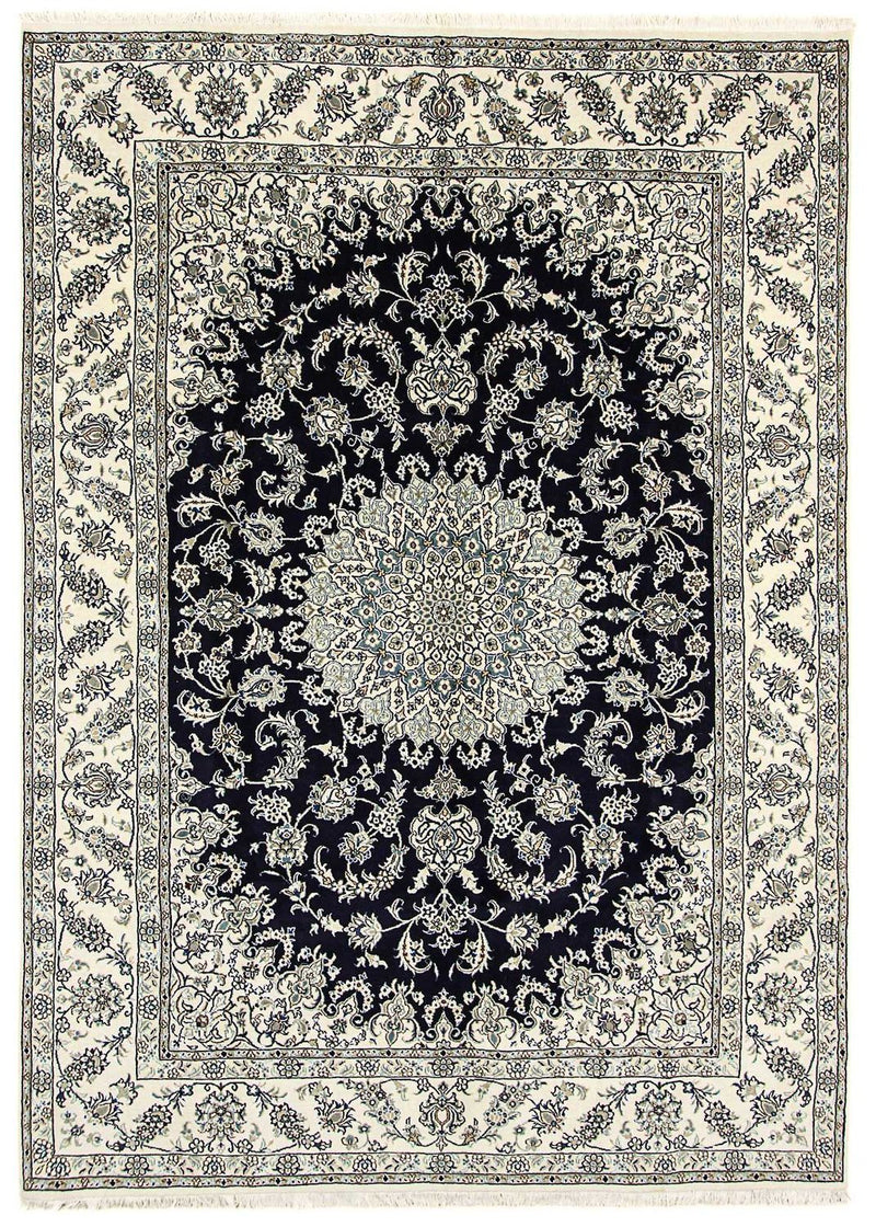 Tapis persan - Nain - 343 x 251 cm - bleu foncé
