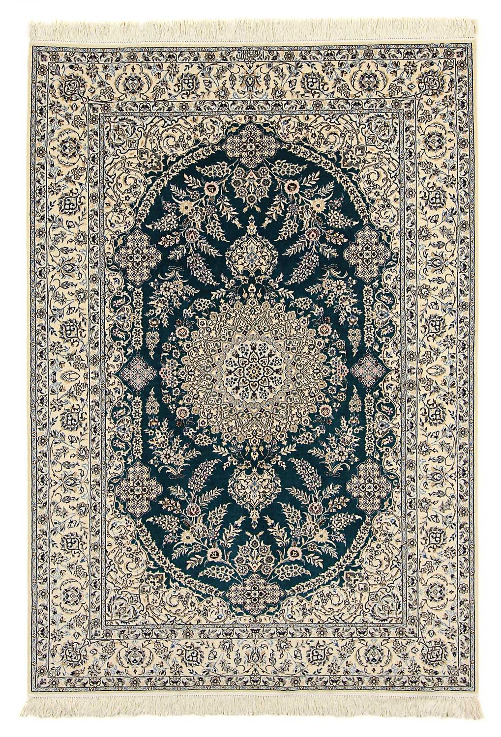 Tapis persan - Nain - Premium - 234 x 156 cm - bleu foncé