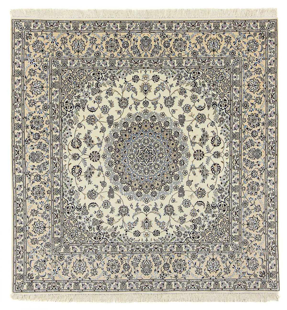 Tapis persan - Nain - Premium carré - 205 x 205 cm - beige
