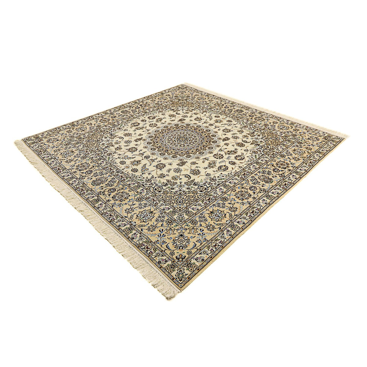 Tapis persan - Nain - Premium carré - 205 x 205 cm - beige