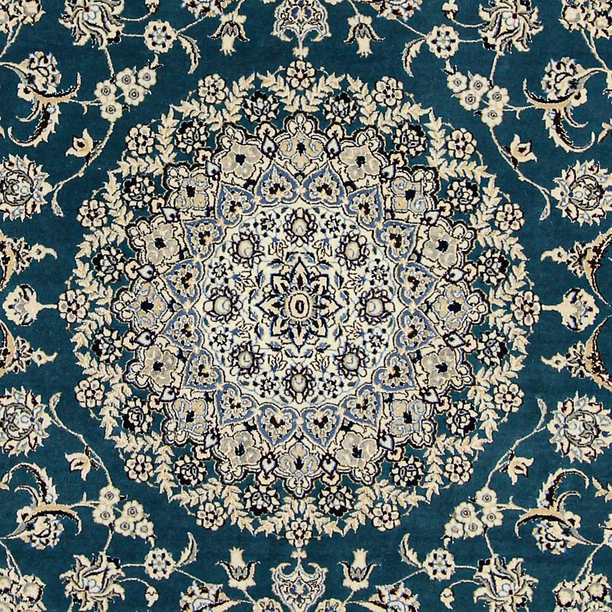 Tapis persan - Nain - Premium - 244 x 200 cm - bleu foncé