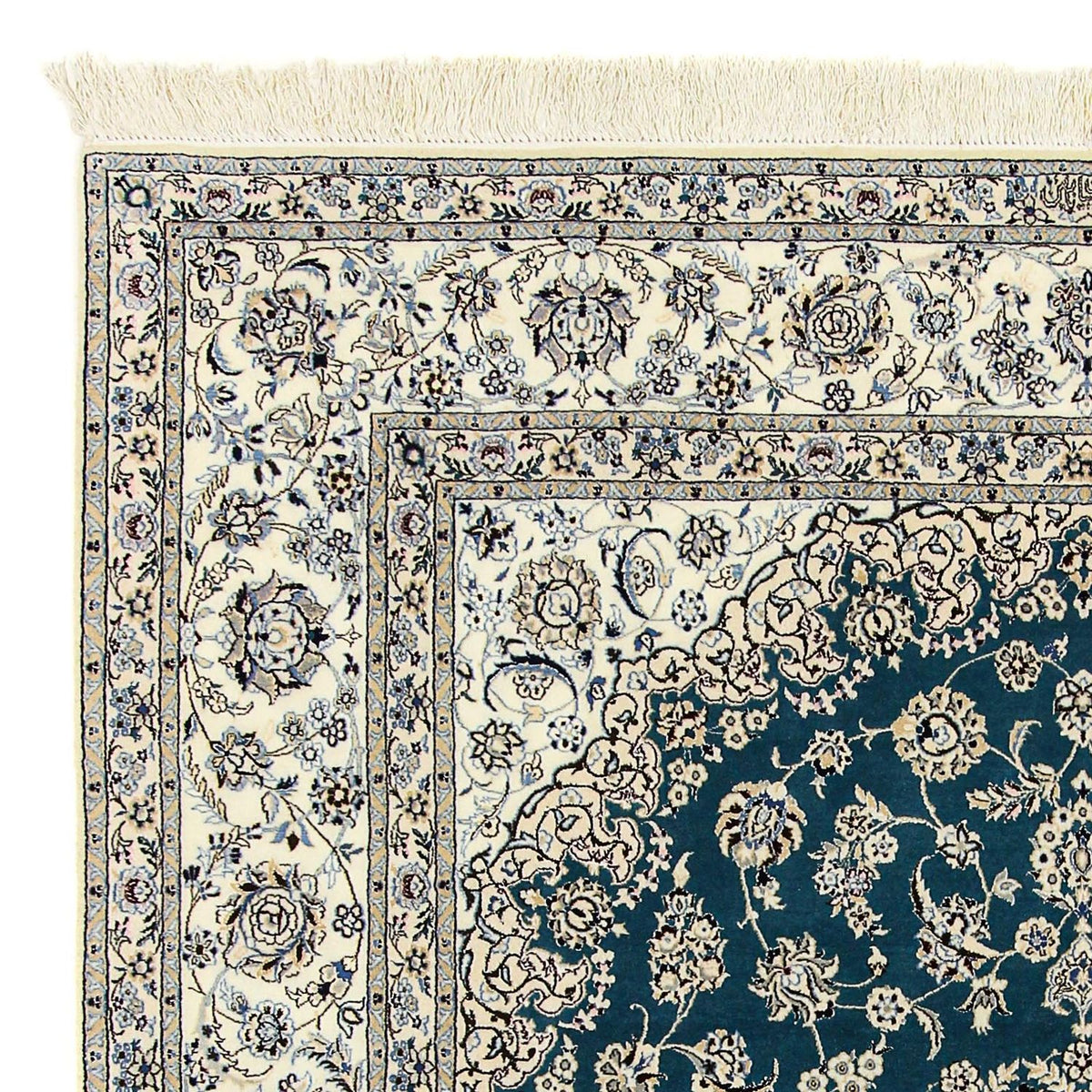 Tapis persan - Nain - Premium - 244 x 200 cm - bleu foncé