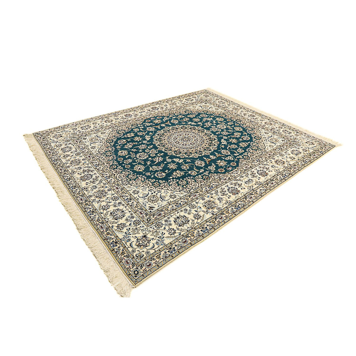 Tapis persan - Nain - Premium - 244 x 200 cm - bleu foncé