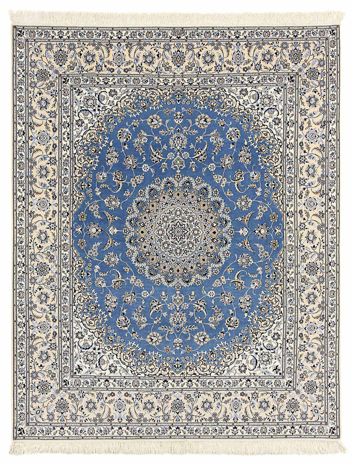 Tapis persan - Nain - Premium - 255 x 206 cm - bleu