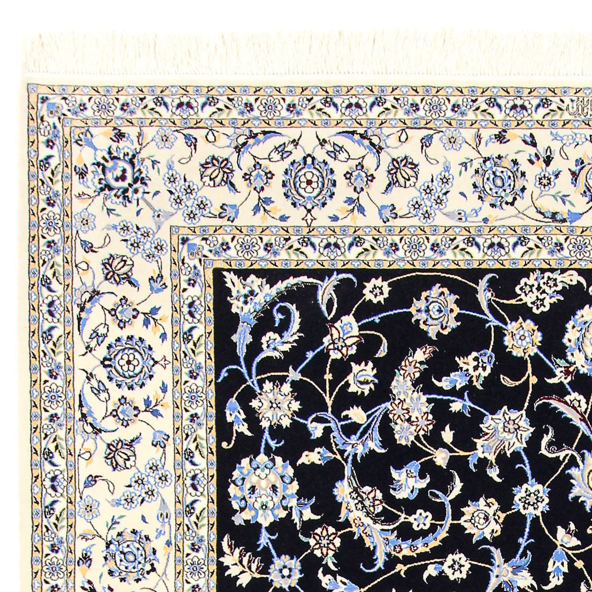 Tapis persan - Nain - Premium - 300 x 200 cm - bleu foncé