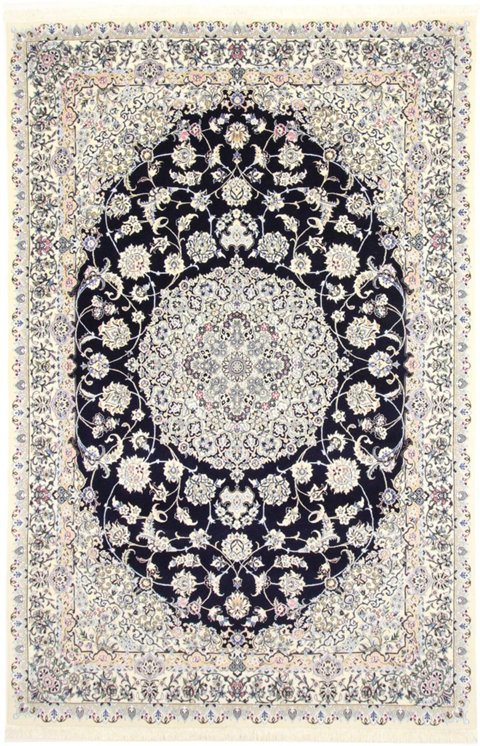 Tapis persan - Nain - Royal - 309 x 205 cm - bleu foncé