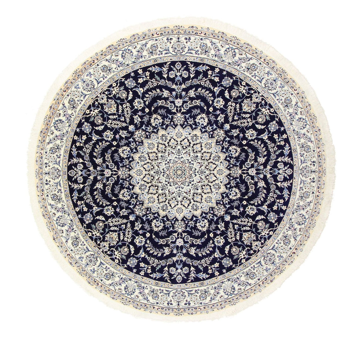Tapis persan - Nain - Royal ronde  - 260 x 260 cm - bleu foncé