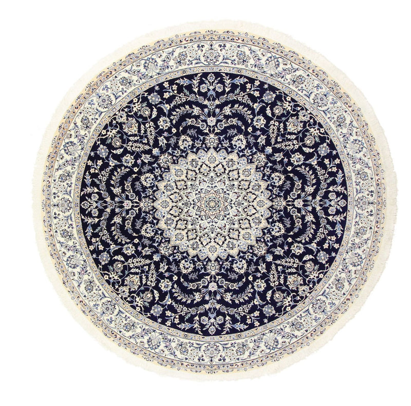 Tapis persan - Nain - Royal ronde  - 260 x 260 cm - bleu foncé