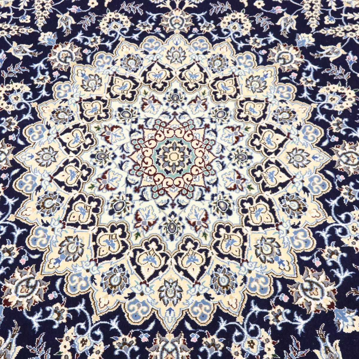 Tapis persan - Nain - Royal ronde  - 260 x 260 cm - bleu foncé
