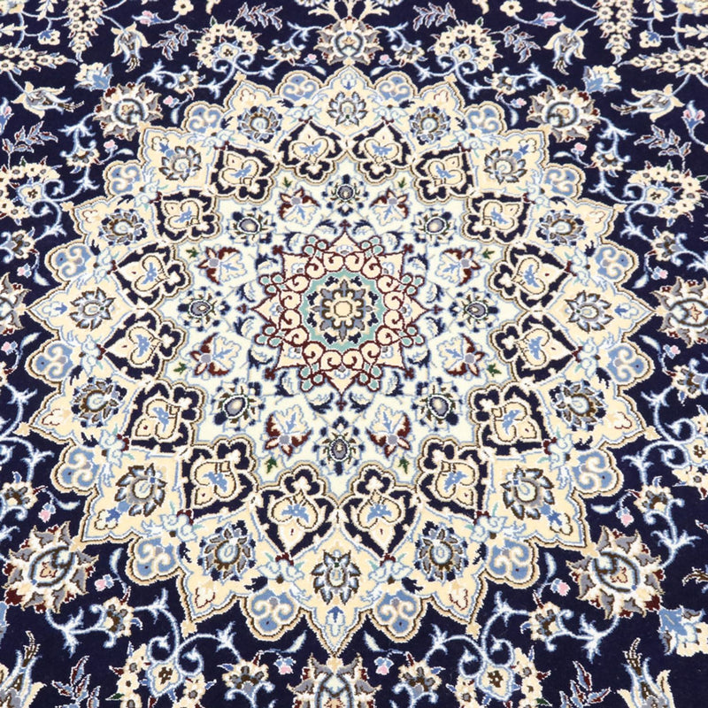 Tapis persan - Nain - Royal ronde  - 260 x 260 cm - bleu foncé