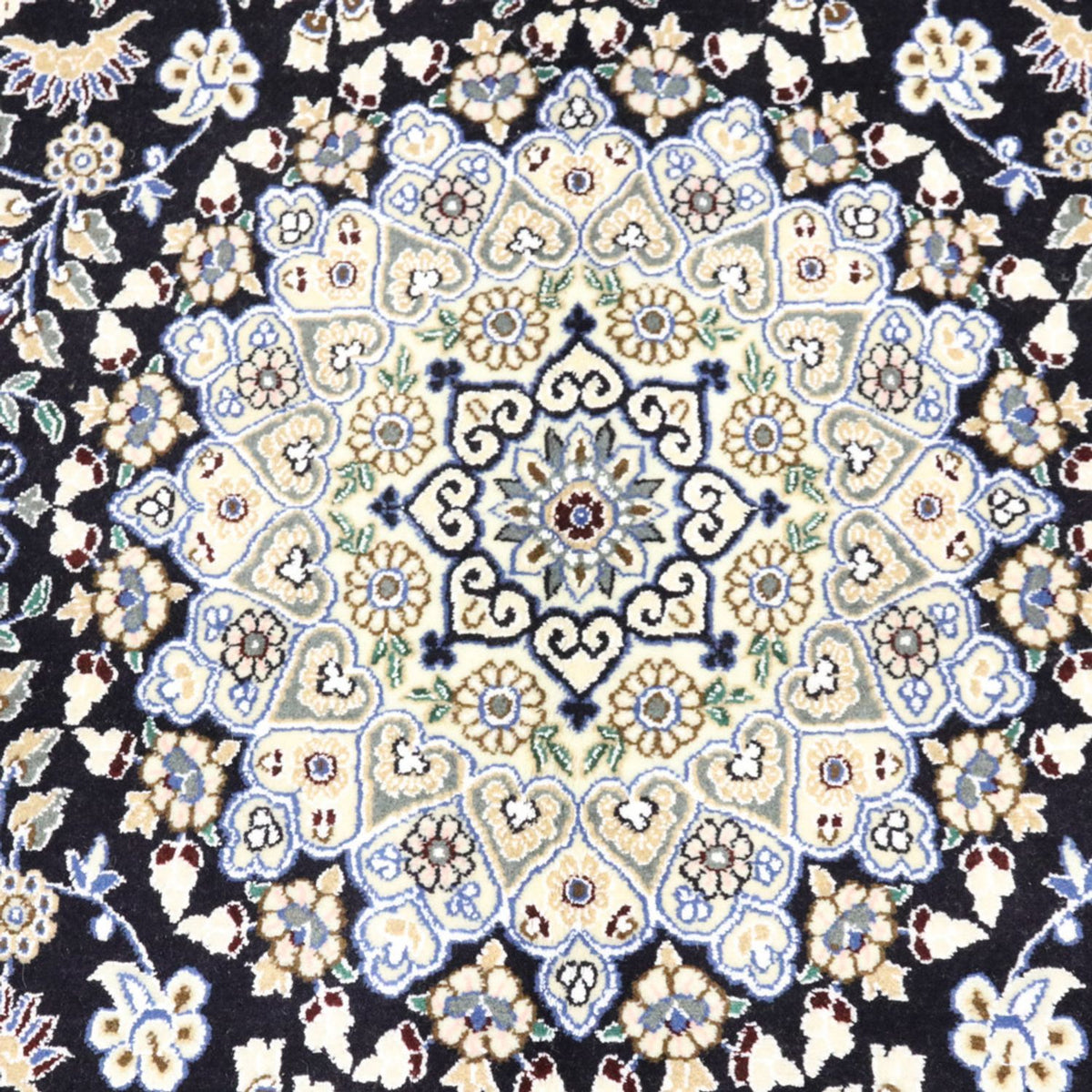 Tapis persan - Nain - Royal - 202 x 130 cm - bleu foncé