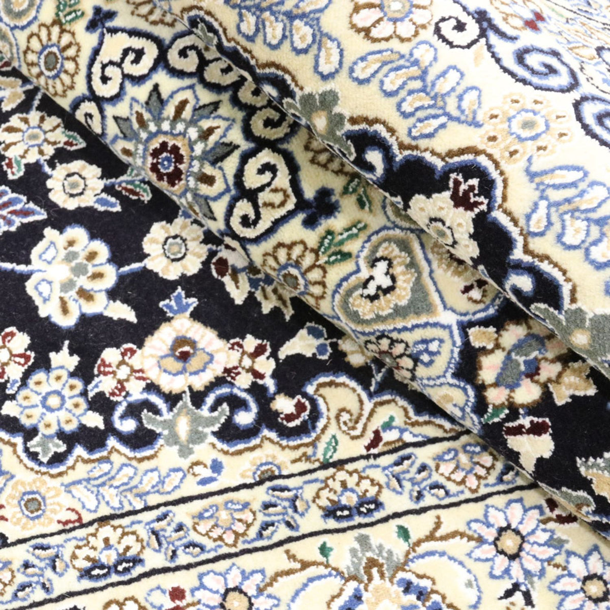 Tapis persan - Nain - Royal - 202 x 130 cm - bleu foncé