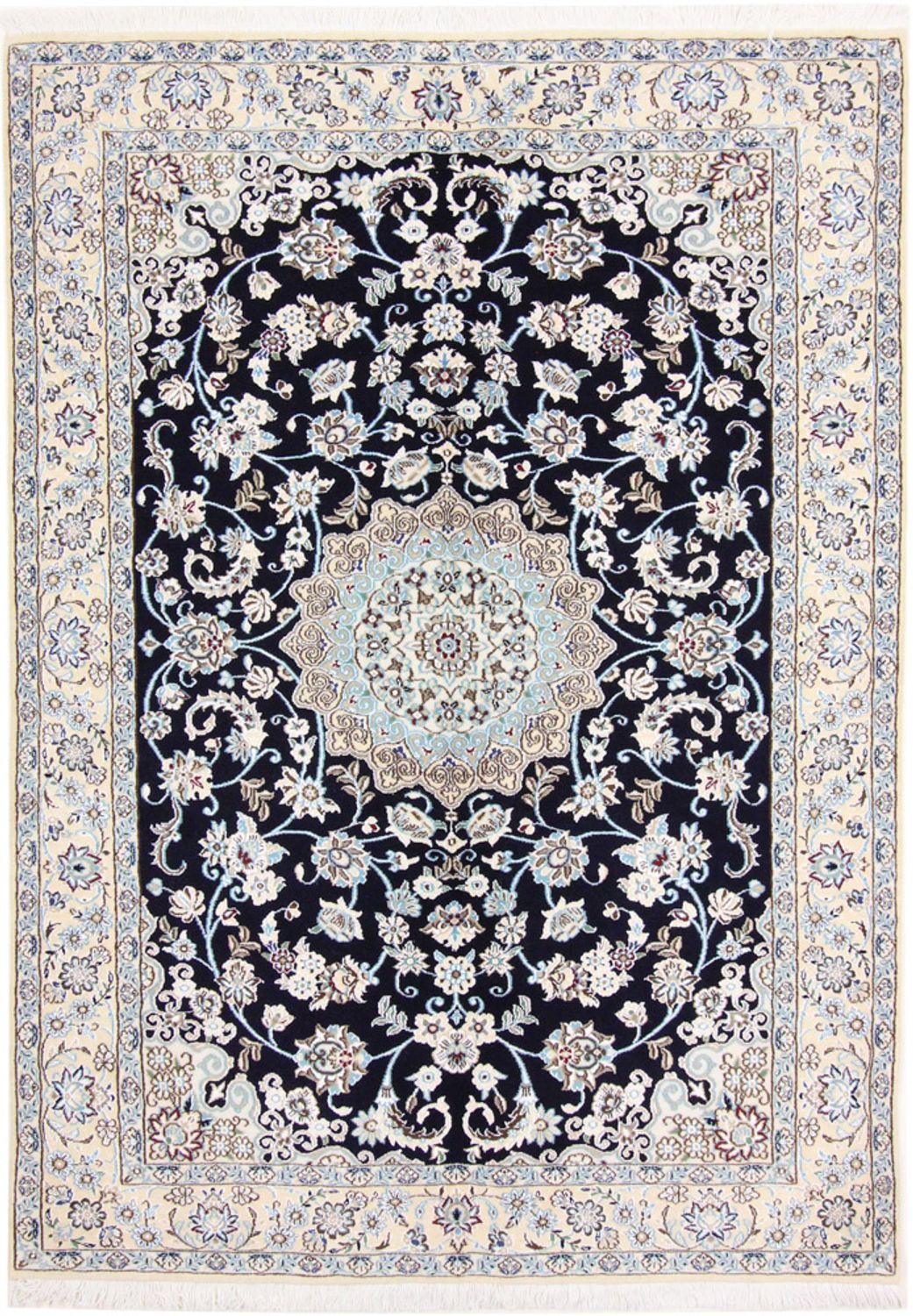 Tapis persan - Nain - Royal - 206 x 147 cm - rouge vin