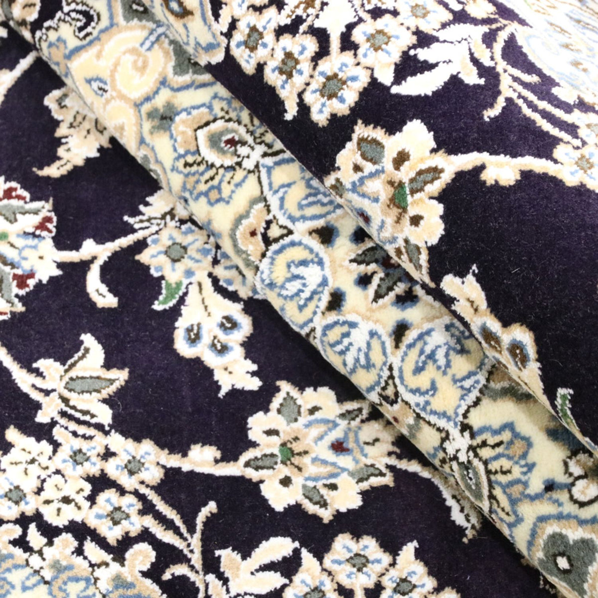 Tapis persan - Nain - Royal - 246 x 154 cm - bleu foncé