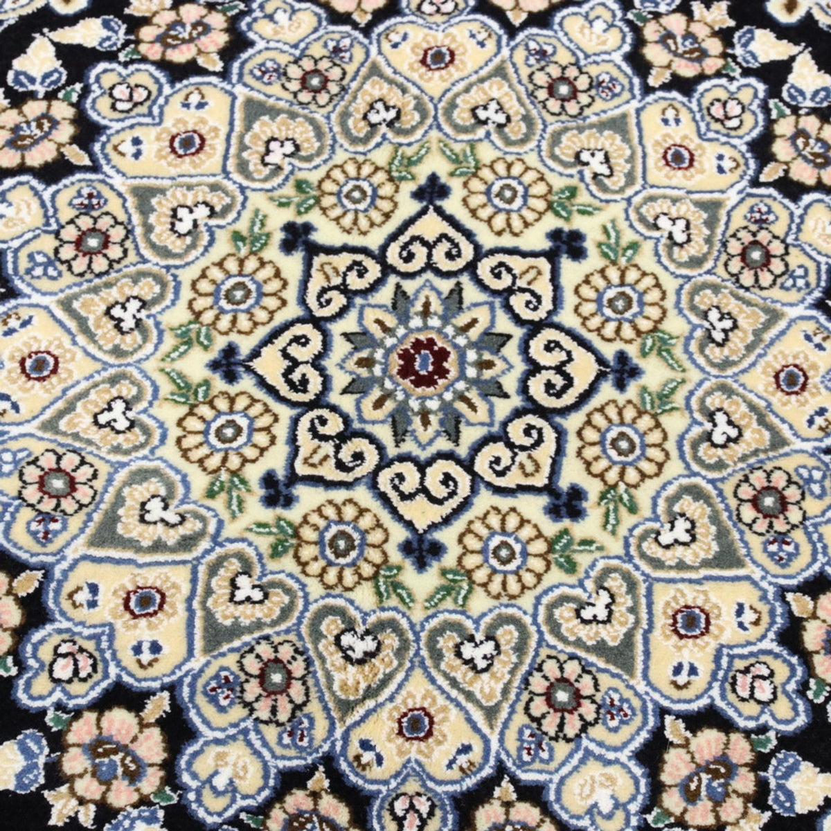 Tapis persan - Nain - Royal - 202 x 132 cm - bleu foncé