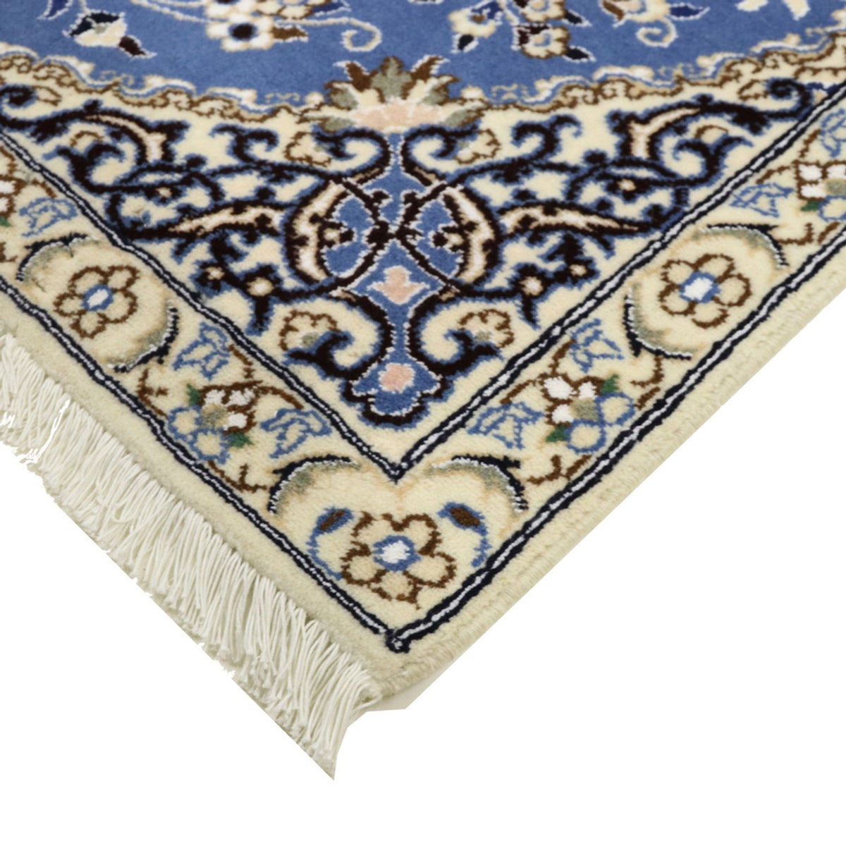 Tapis persan - Nain - Royal - 136 x 90 cm - bleu
