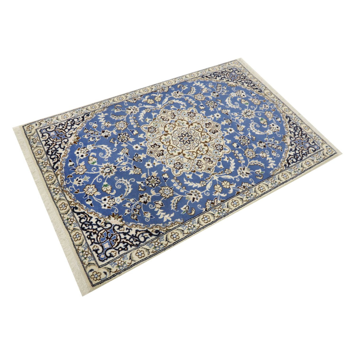 Tapis persan - Nain - Royal - 136 x 90 cm - bleu