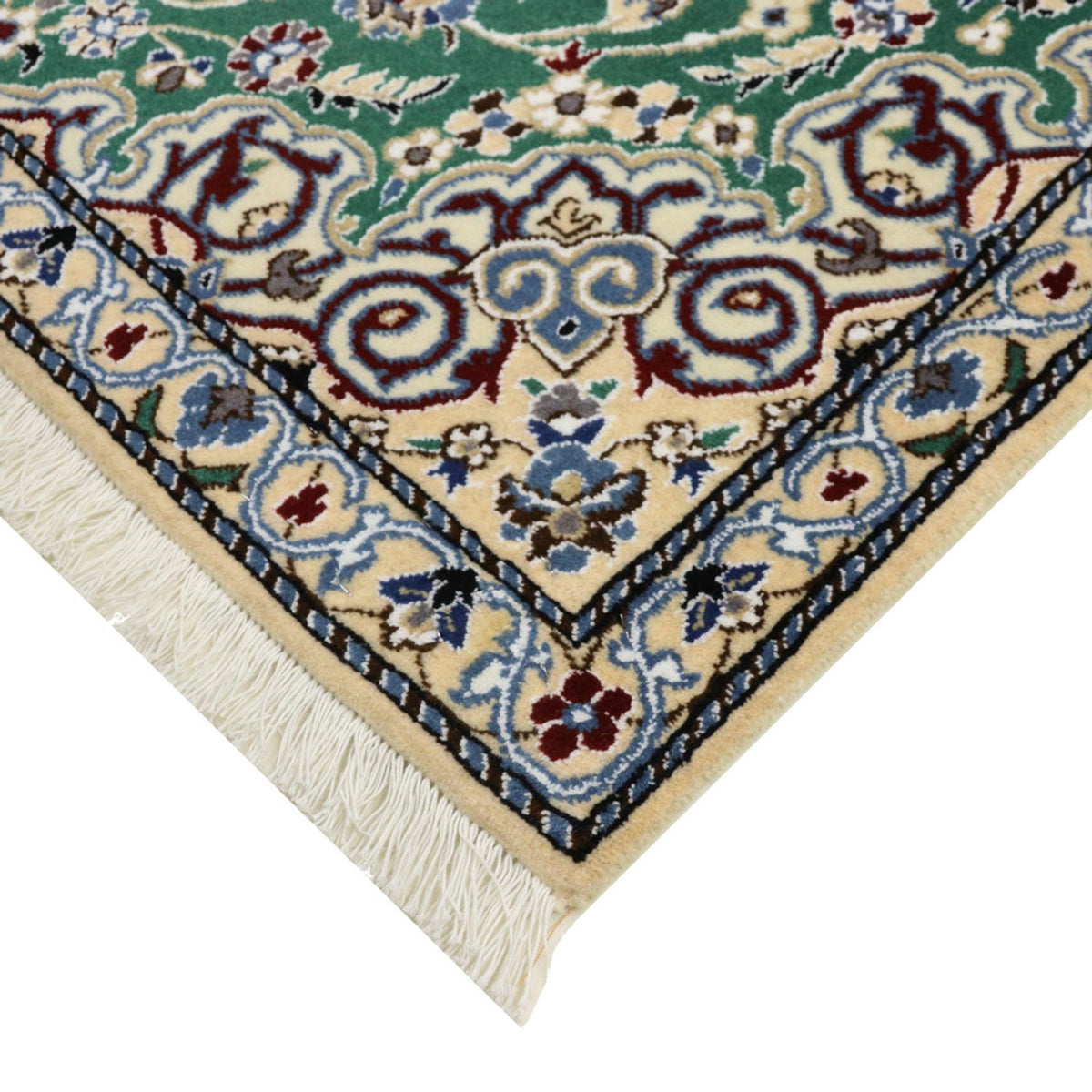 Tapis persan - Nain - Royal - 139 x 89 cm - vert