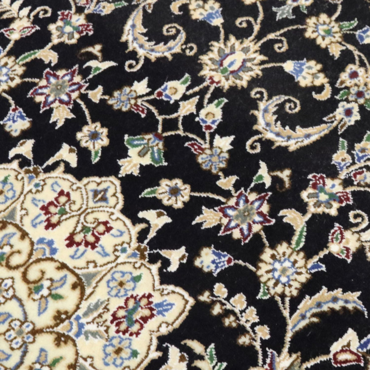 Tapis persan - Nain - Royal - 148 x 98 cm - bleu foncé