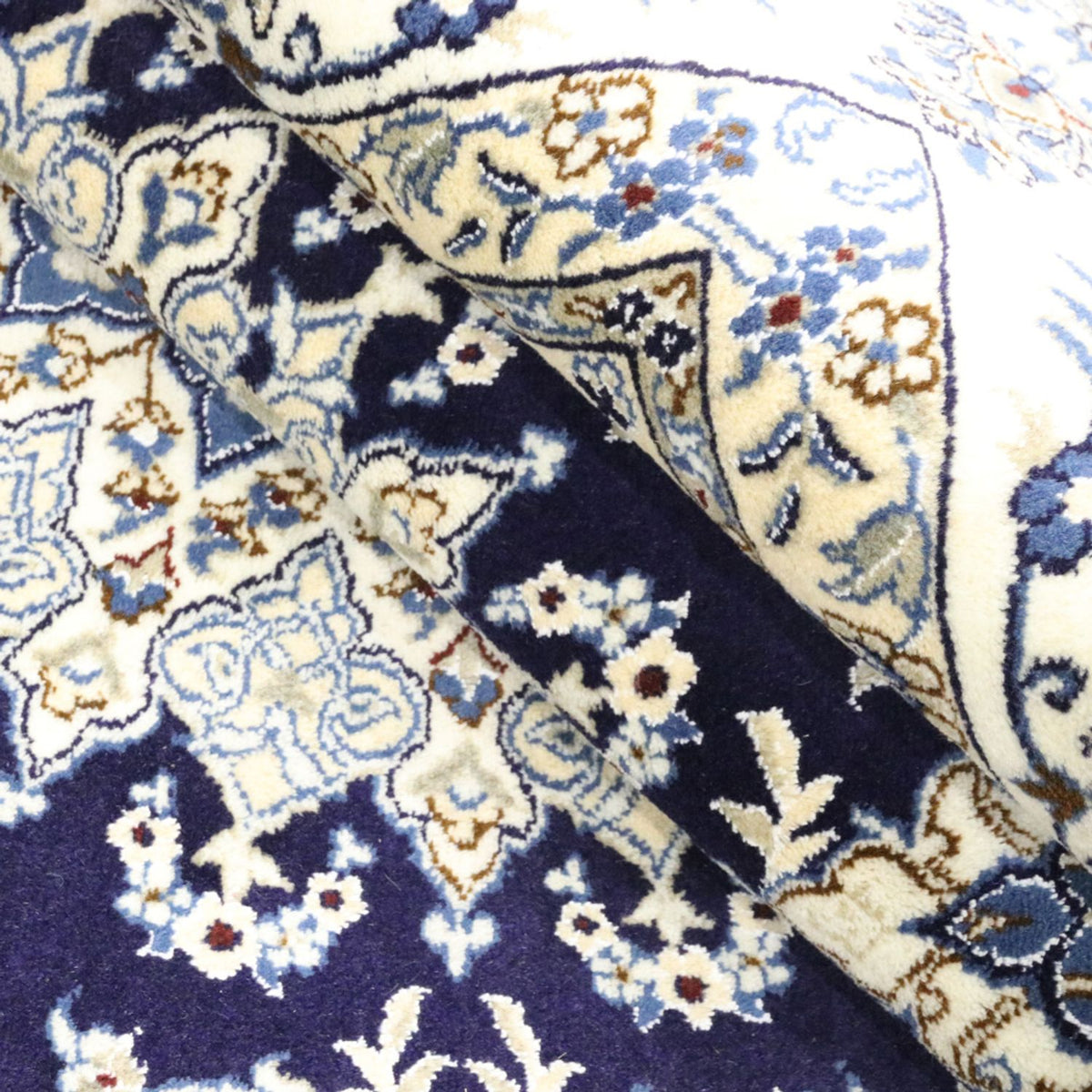 Tapis persan - Nain - 297 x 240 cm - bleu foncé