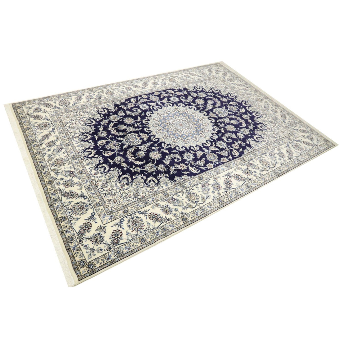 Tapis persan - Nain - 344 x 246 cm - bleu foncé