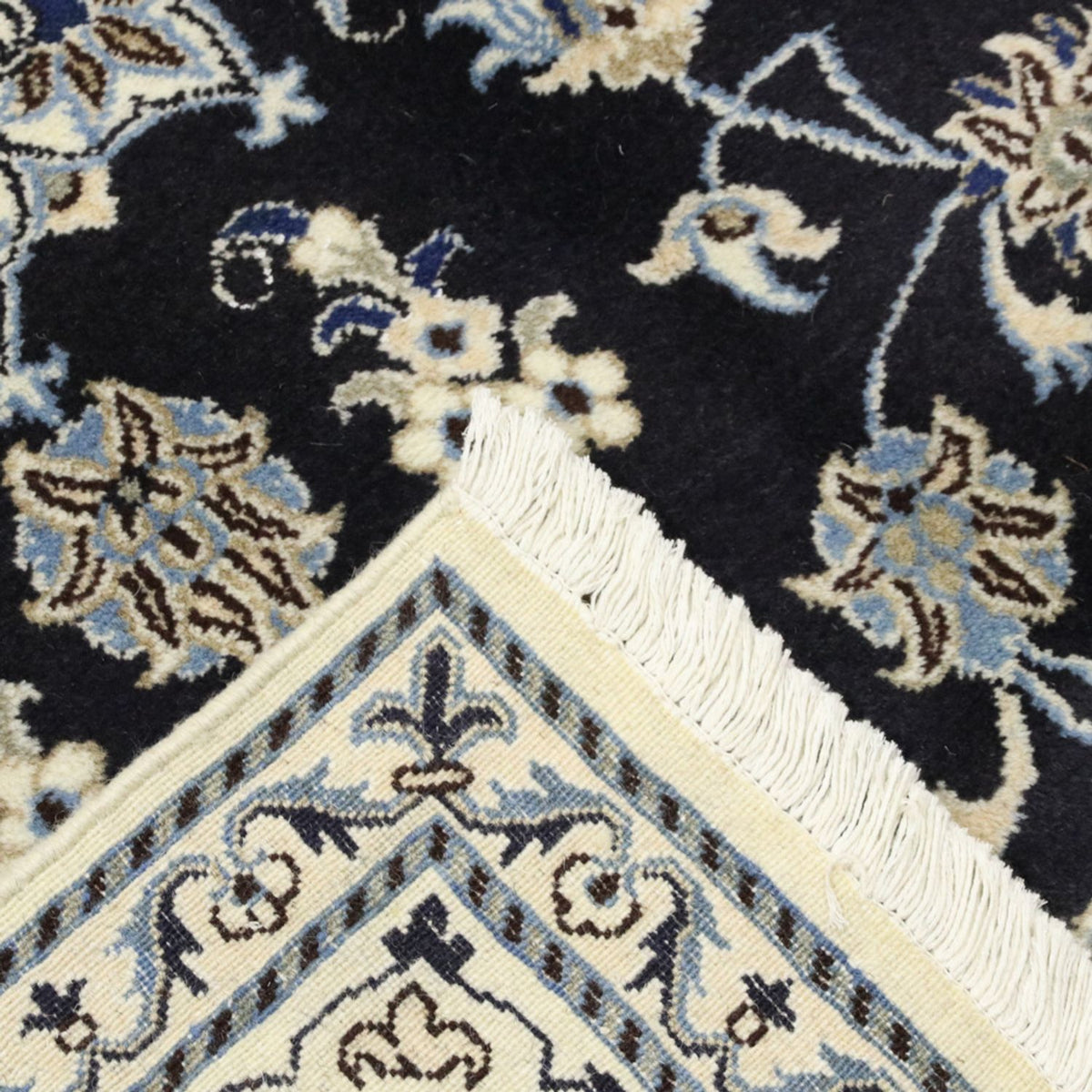 Tapis persan - Nain - 294 x 194 cm - bleu foncé