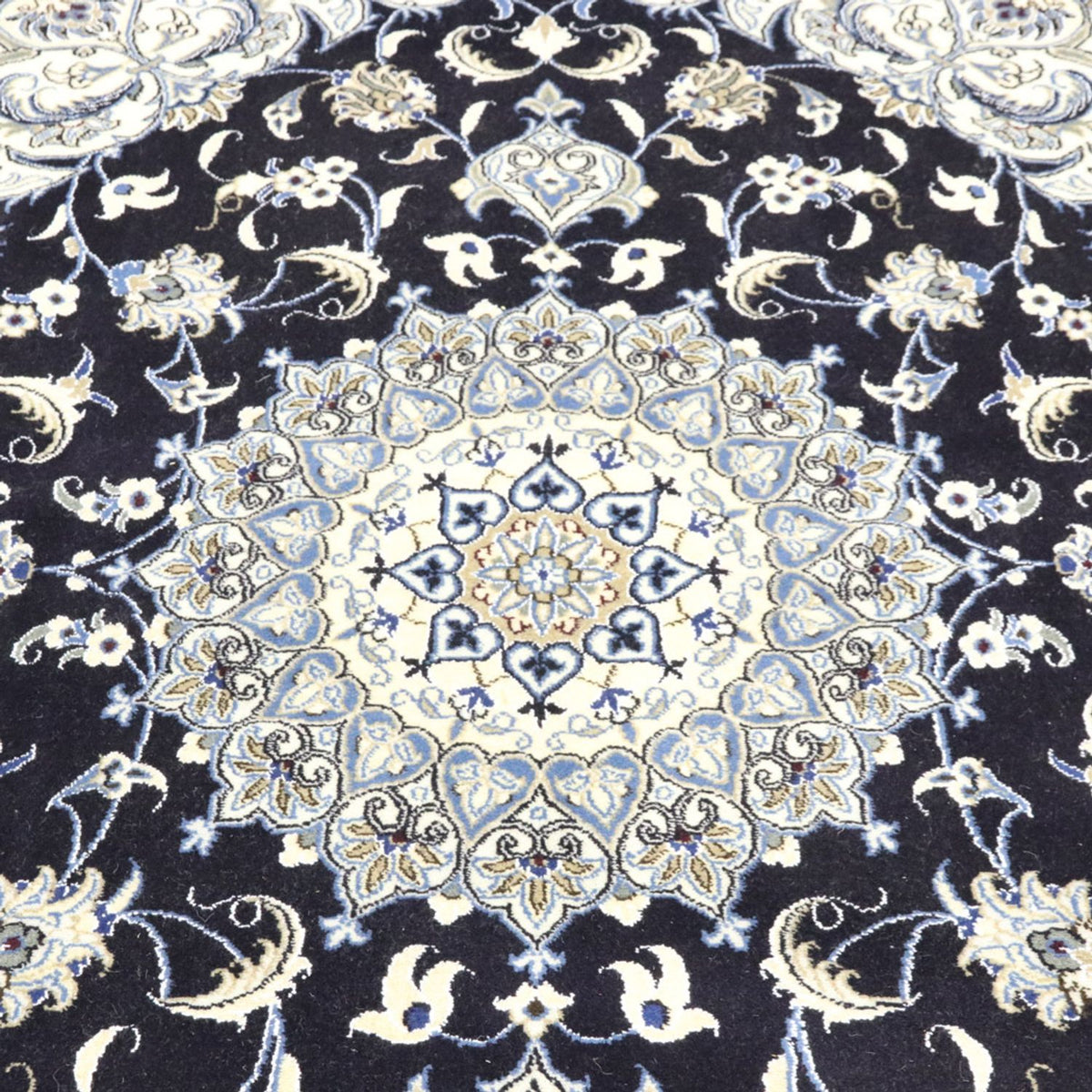 Tapis persan - Nain - 250 x 197 cm - bleu foncé