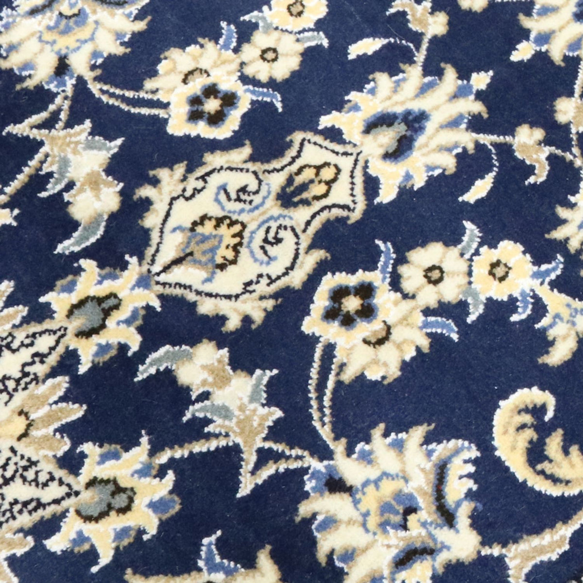 Tapis de couloir Tapis persan - Nain - 387 x 77 cm - bleu foncé