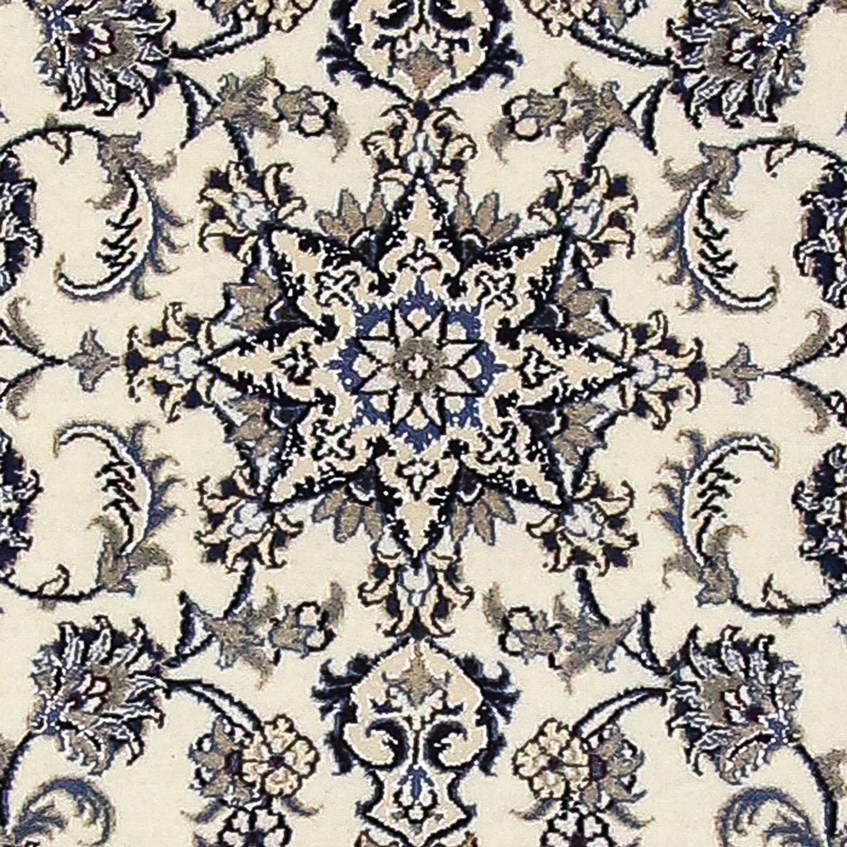 Tapis de couloir Tapis persan - Nain - 390 x 81 cm - crème