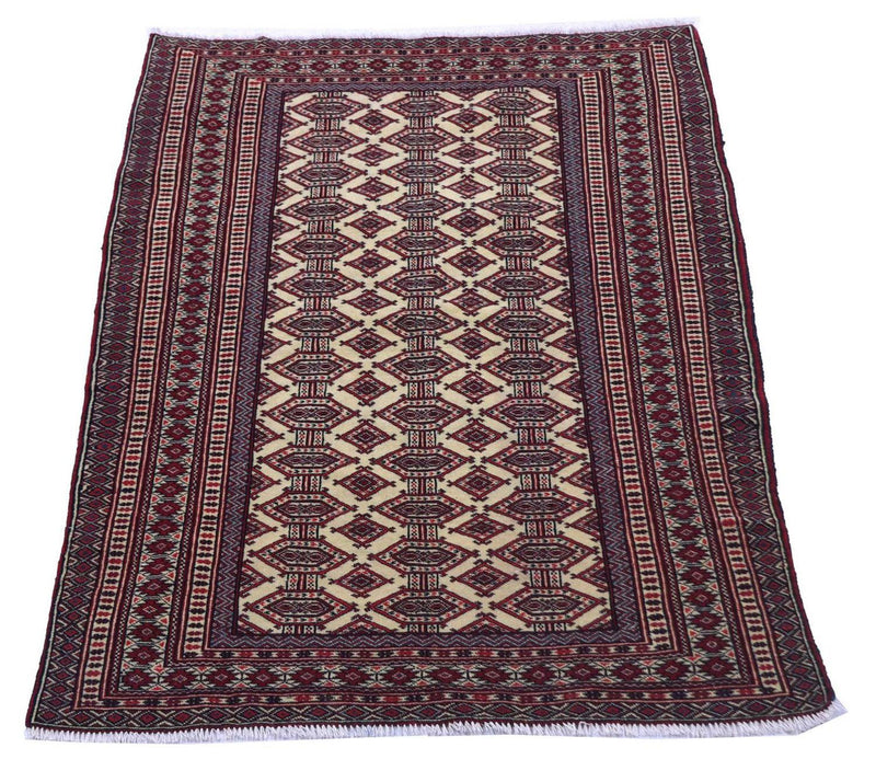 Tapis afghan - 164 x 121 cm - rouge bordeaux