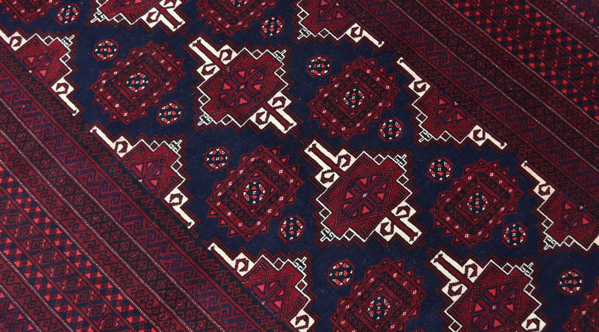 Tapis Belutsch - 205 x 127 cm - rouge foncé