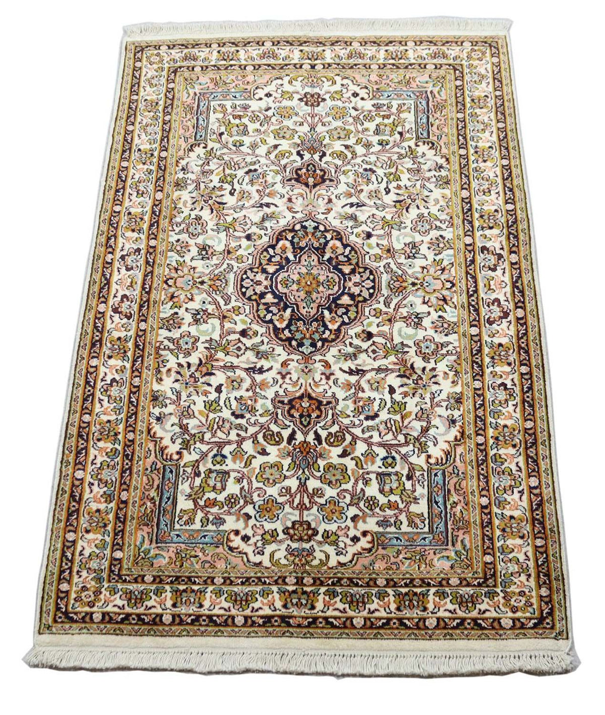 Tapis en soie - Soie du Cachemire - 154 x 93 cm - beige