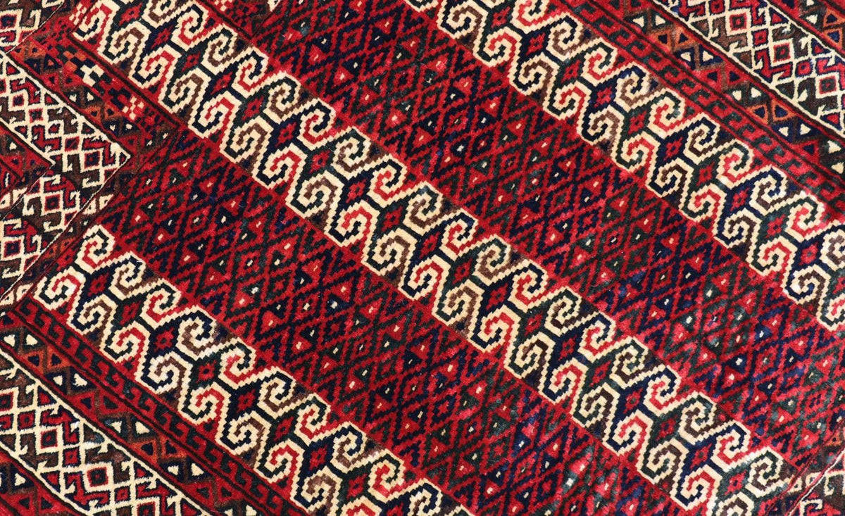 Tapis Belutsch - 116 x 95 cm - rouge foncé