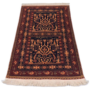Tapis afghan - 150 x 100 cm - noir