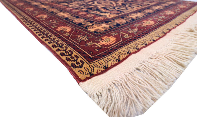 Tapis afghan - 150 x 100 cm - noir