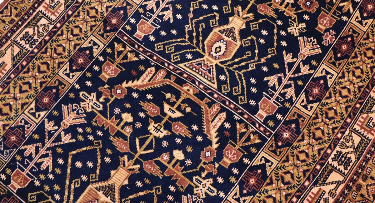 Tapis afghan - 140 x 102 cm - noir