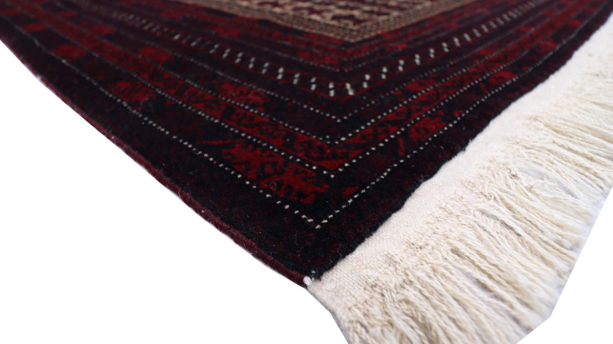 Tapis afghan - 150 x 95 cm - rouge foncé