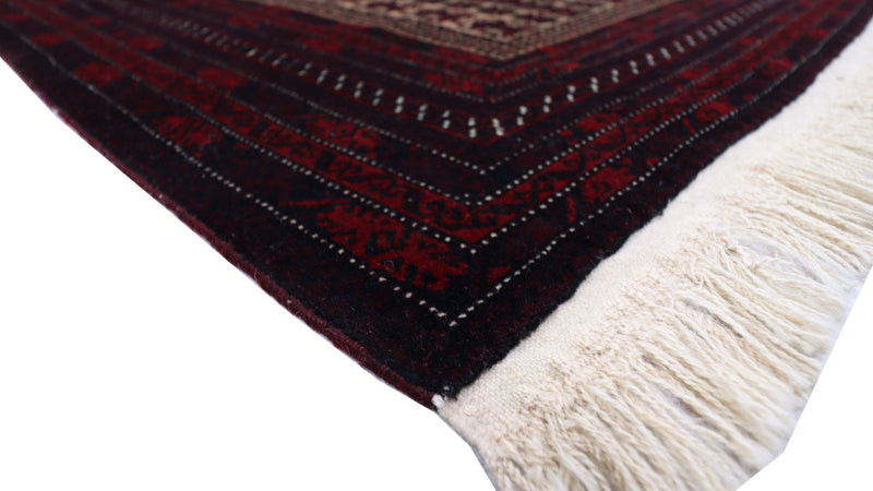 Tapis afghan - 150 x 95 cm - rouge foncé