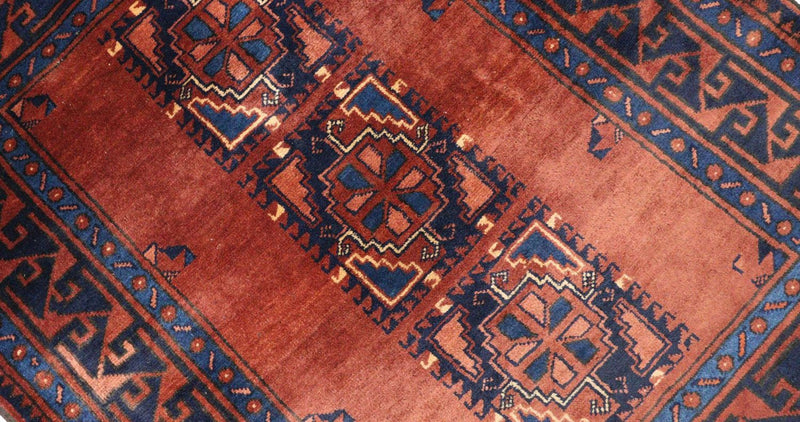 Tapis afghan - 115 x 94 cm - rouille
