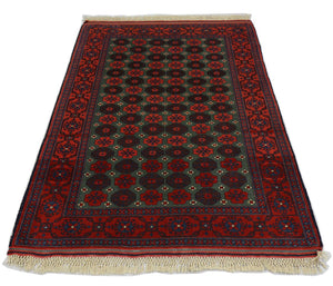 Tapis afghan - 170 x 130 cm - rouge foncé