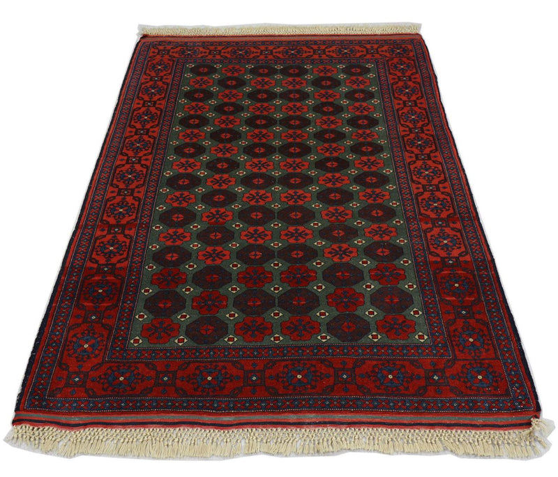 Tapis afghan - 170 x 130 cm - rouge foncé