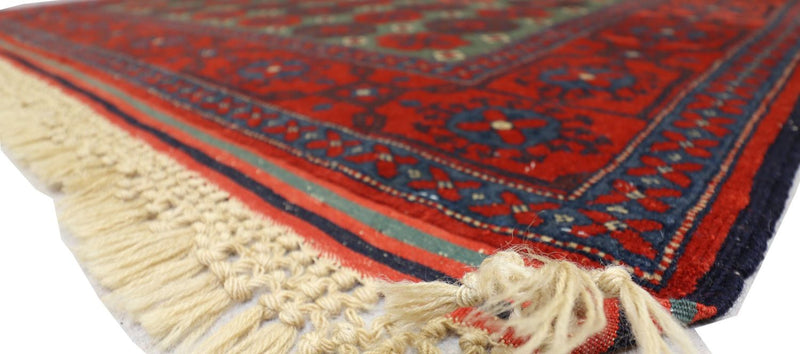 Tapis afghan - 170 x 130 cm - rouge foncé
