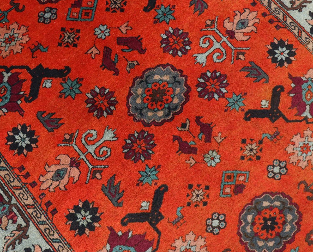 Tapis oriental - 210 x 133 cm - rouge foncé