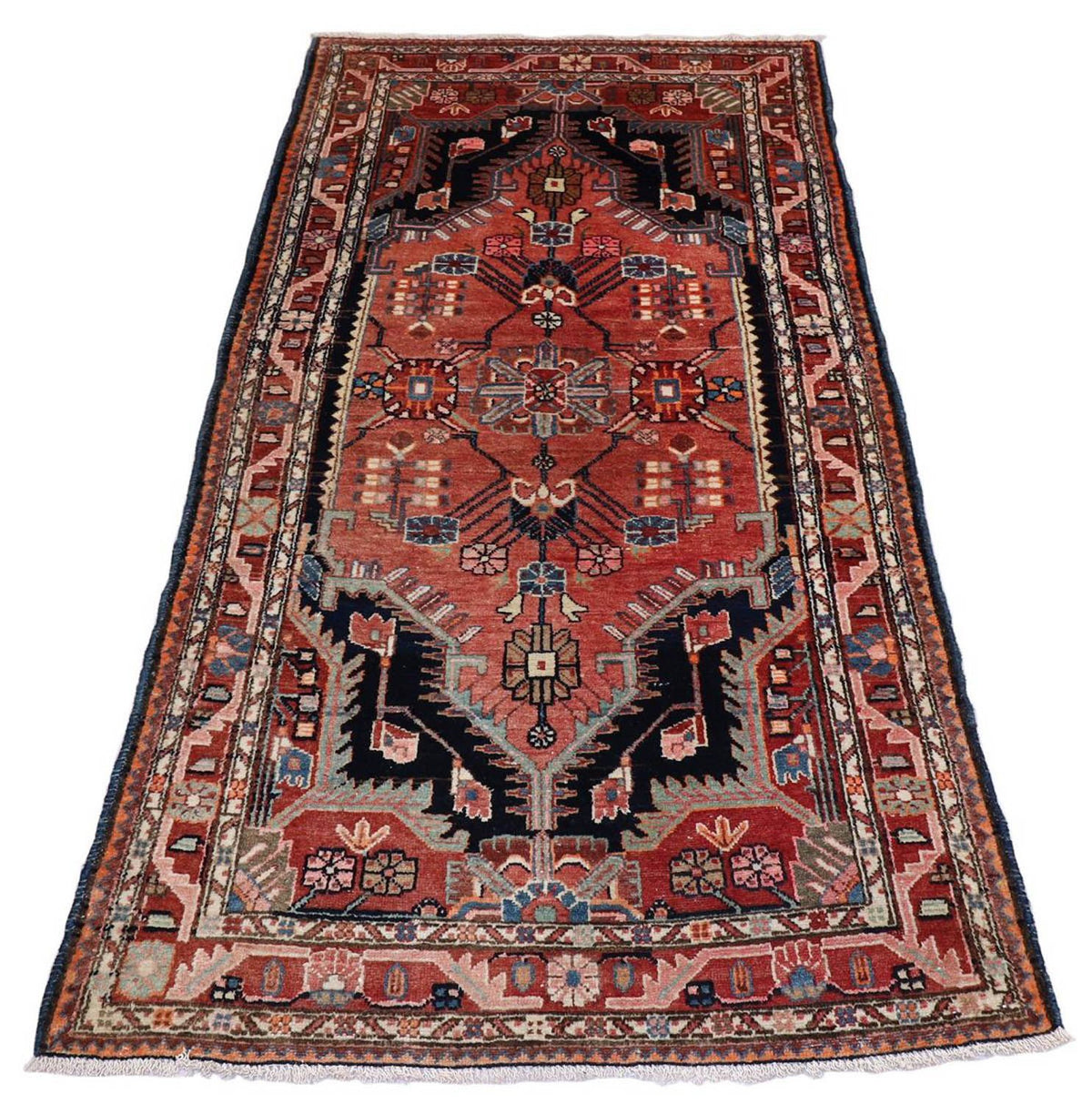 Tapis persan - Nomadic - 206 x 116 cm - bleu foncé